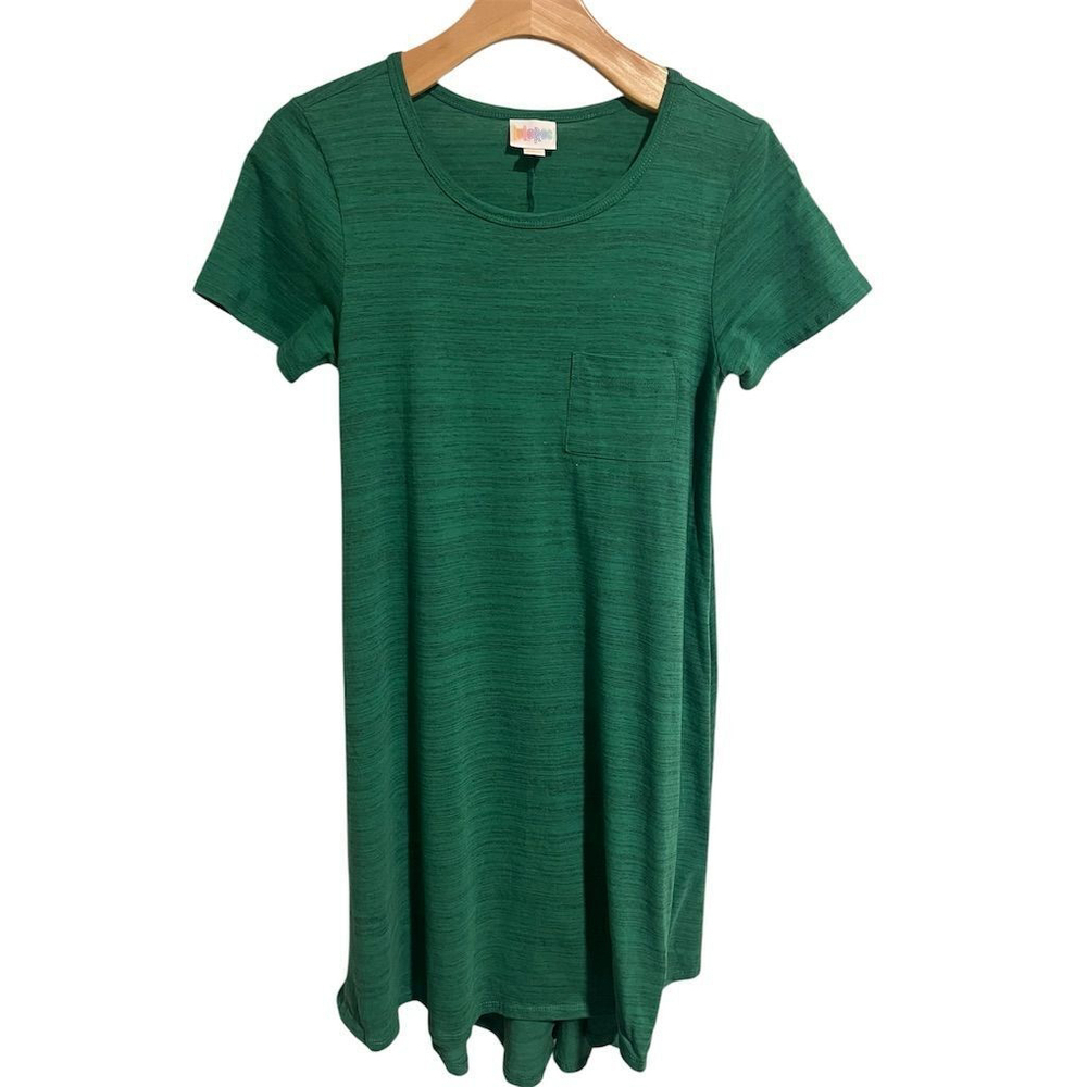 LuLaRoe Green Hi-Low Dress XS Extra Small Short Sleeve